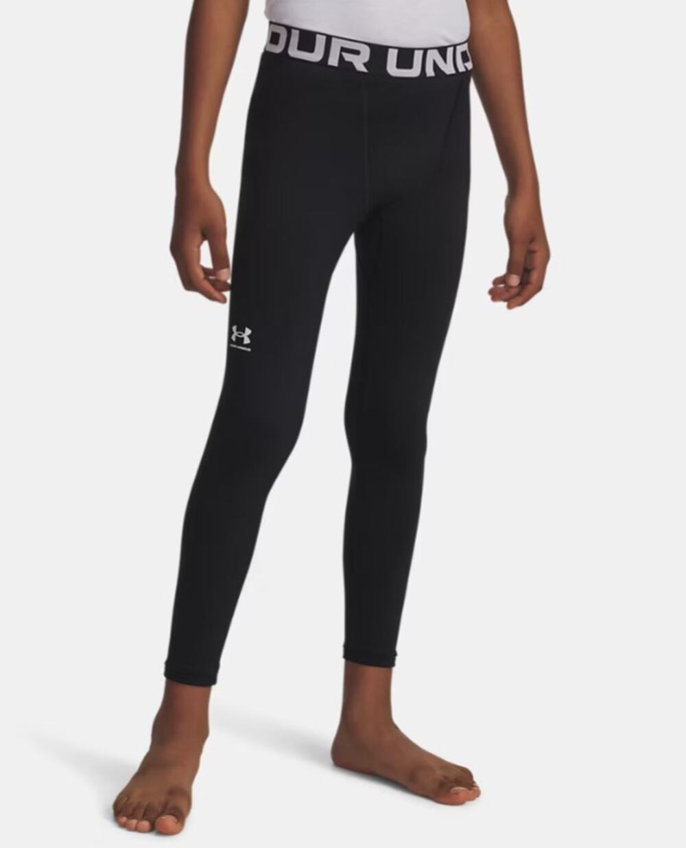 Under Armour Boy's Medium Black/White UA ColdGear Athleisure Leggings C15-14